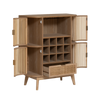 Guido pine and cane bar cabinet