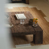 Square coffee table 100x100 cm in recycled Juvira wood