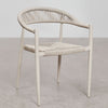 Stackable garden chair with armrests in aluminium and synthetic rattan Amatria