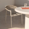 Stackable garden chair with armrests in aluminium and synthetic rattan Amatria