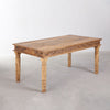 Rectangular Table Set in Mango Wood Taraz (160x90 cm) and 6 Dining Chairs in Fabric Sunna