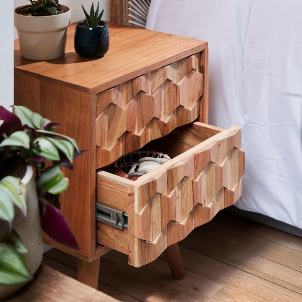 Riverrun Bed Side Table Acacia wood #4 - Duraster 