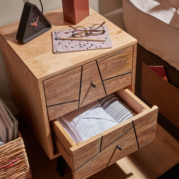 Mosaix Bed Side Table Mango Wood #1 - Duraster 