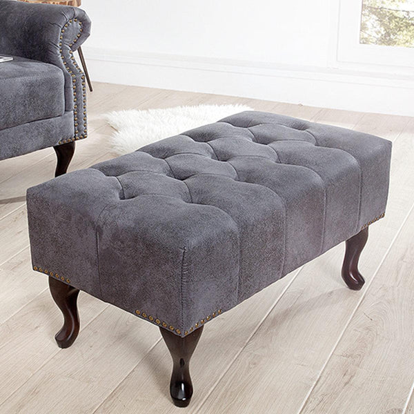 Norwich Chesterfield Antique Gray Ottoman #39 - Duraster 
