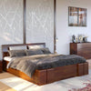 Preyas Mango wood Teak Finish Storage Wooden Bed #19 - Duraster 