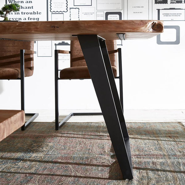 Elementary Modern Live Edge Acacia Dining Table Set - Duraster 