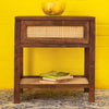 Rotterdam Stylish Acacia wood Cane Side table#2 - Duraster 